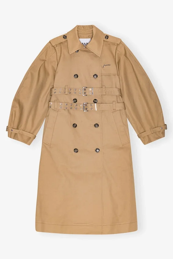 Camel Bonded Cotton Trench Coat Camel Bonded Cotton Trench Coat