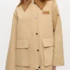 Camel Twill Midi Jacket