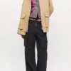 Camel Twill Midi Jacket