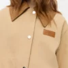 Camel Twill Midi Jacket