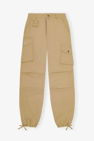 Camel Washed Cotton Twill Pants