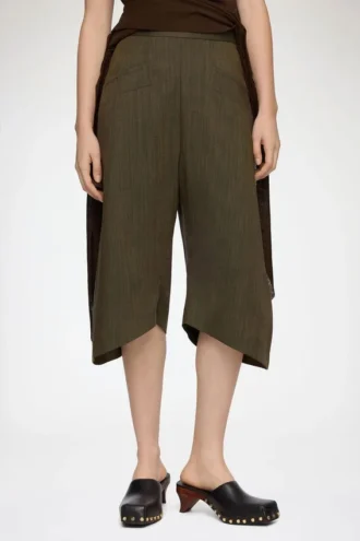 Capri Pants in Brown Wool Melange