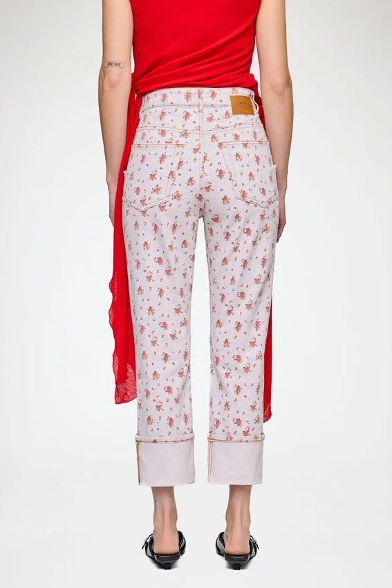 Capri Slim Jeans in Printed Denim Capri Slim Jeans in Printed Denim