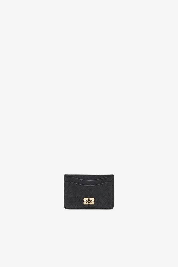 Card Holder in Grained Black with Gold Card Holder in Grained Black with Gold
