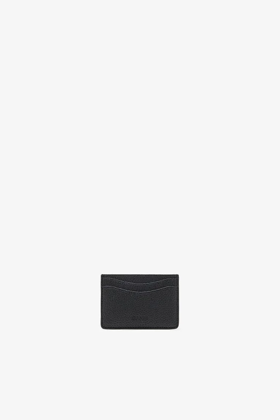 Card Holder in Grained Black with Gold Card Holder in Grained Black with Gold