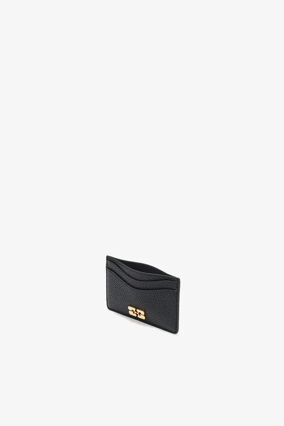 Card Holder in Grained Black with Gold Card Holder in Grained Black with Gold