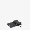 Card Holder With Flap in Grained Black Card Holder With Flap in Grained Black