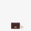 Card Holder With Flap in Grained Brown Card Holder With Flap in Grained Brown