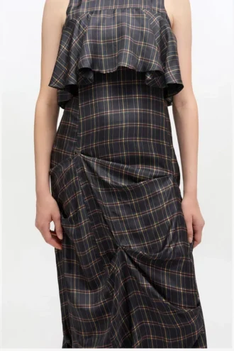 Check Ruffle Dress