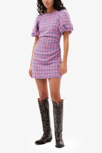 Check Suiting Mini Dress