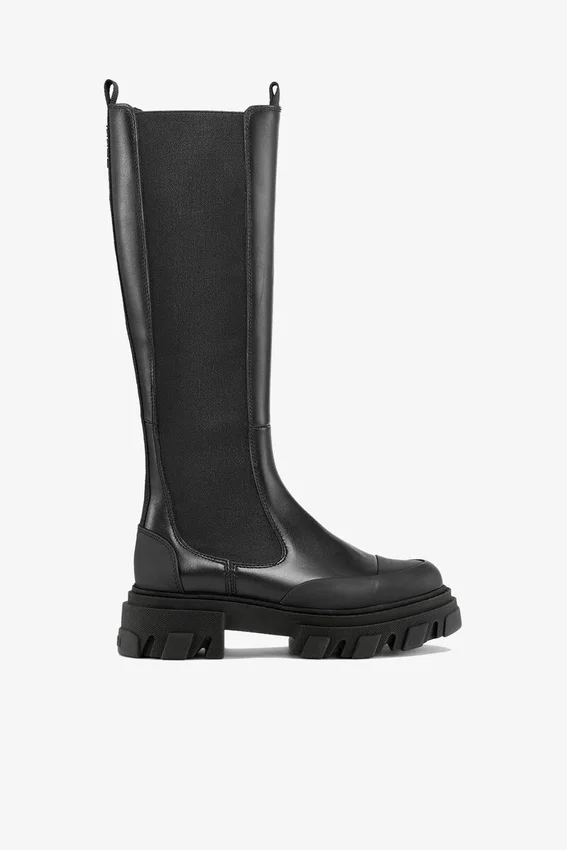 Cleated High Chelsea Boots in Black Cleated High Chelsea Boots in Black