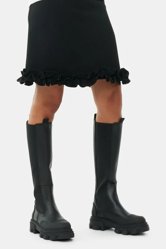 Cleated High Chelsea Boots in Black Cleated High Chelsea Boots in Black