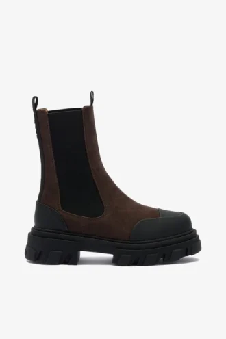 Cleated Mid Chelsea Boots in Brown