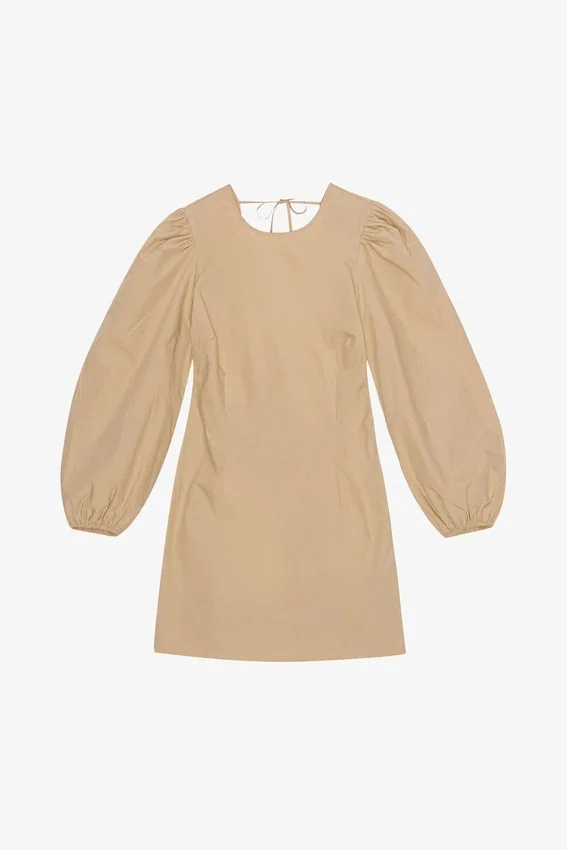 Cotton Poplin Open Back Mini Dress Cotton Poplin Open Back Mini Dress