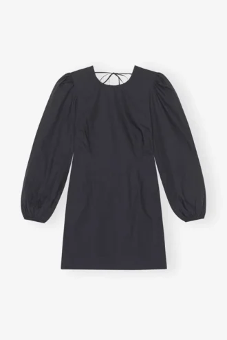 Cotton Poplin Open Back Mini Dress