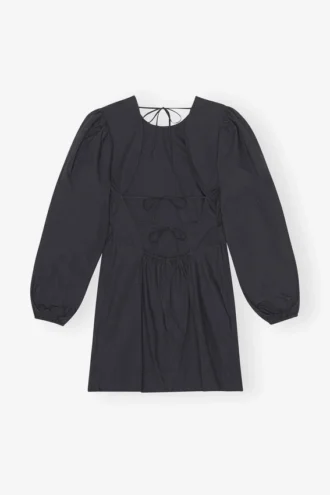 Cotton Poplin Open Back Mini Dress
