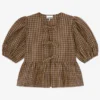 Crinkled Check Blouse