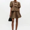 Crinkled Check Mini Circle Skirt