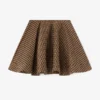 Crinkled Check Mini Circle Skirt