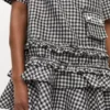 Crinkled Check Mini Dress Crinkled Check Mini Dress
