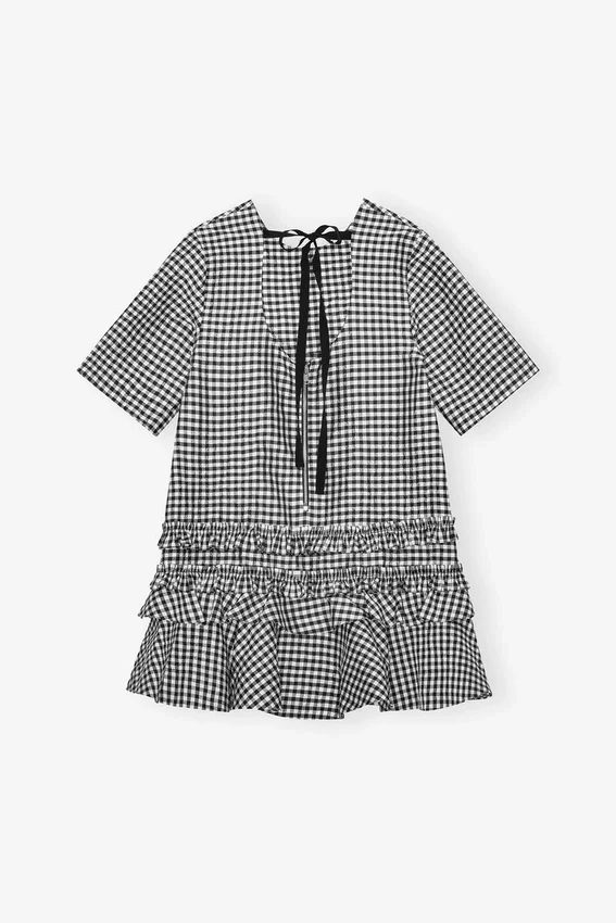 Crinkled Check Mini Dress Crinkled Check Mini Dress