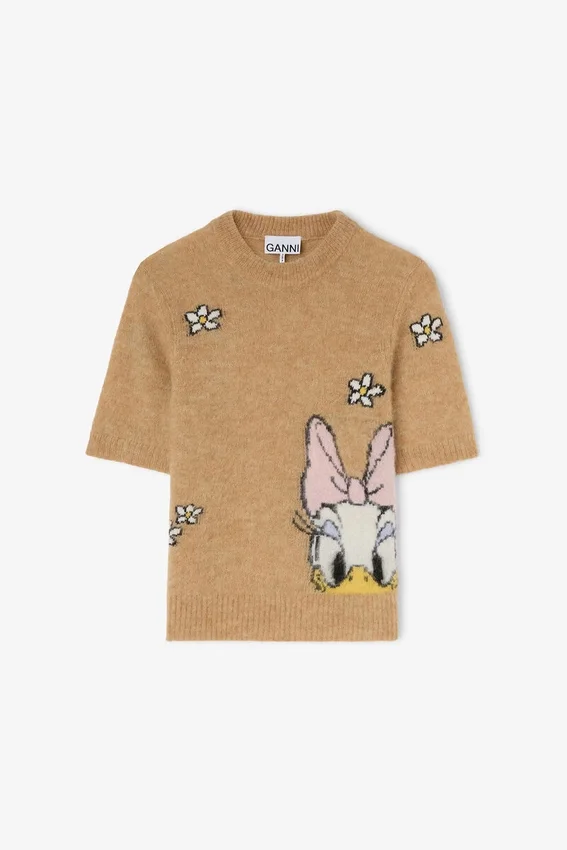 Daisy Duck Beige Short Sleeve Sweater Daisy Duck Beige Short Sleeve Sweater