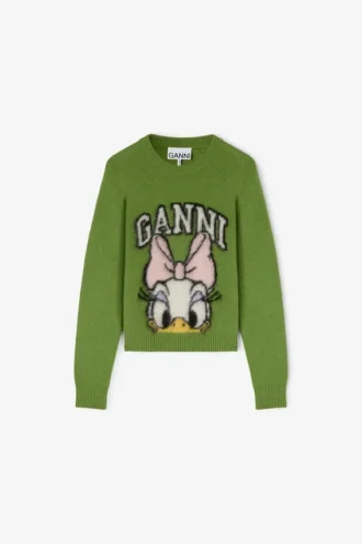 Daisy Duck Green Brushed Wool Sweater