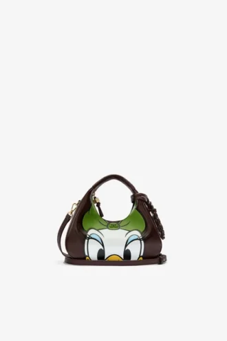 Daisy Duck Mini Hobo Bag in Brown