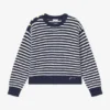 Dark Blue Striped Wool Sweater