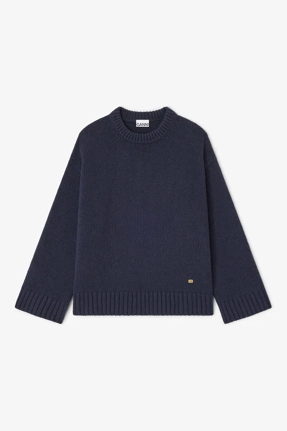 Dark Blue Wool Mix Sweater Dark Blue Wool Mix Sweater