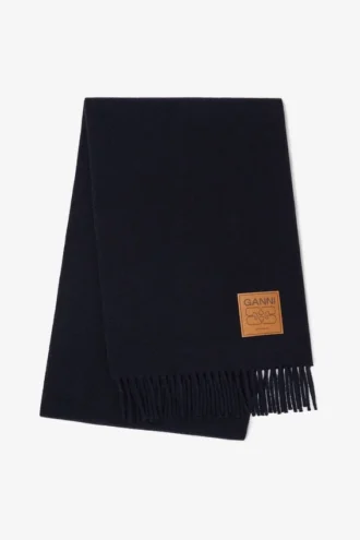 Dark Blue Wool Scarf