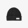 Dark Grey Fitted Wool Rib Knit Beanie