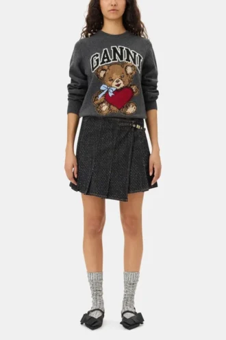 Dark Grey Graphic Bear Sweater