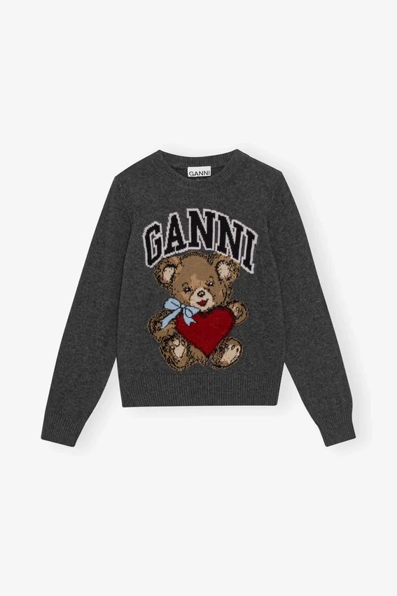Dark Grey Graphic Bear Sweater Dark Grey Graphic Bear Sweater