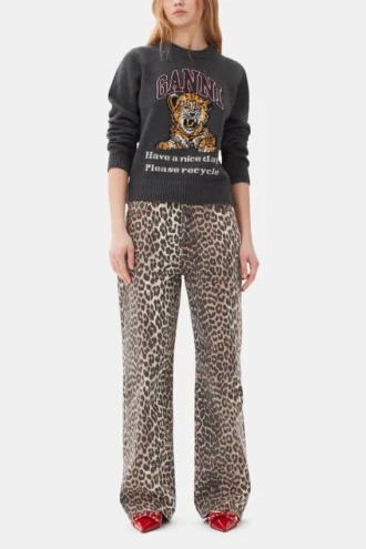 Dark Grey Graphic Tiger Sweater