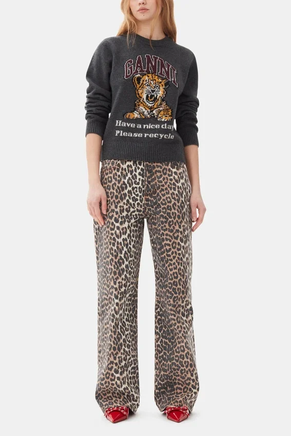 Dark Grey Graphic Tiger Sweater Dark Grey Graphic Tiger Sweater