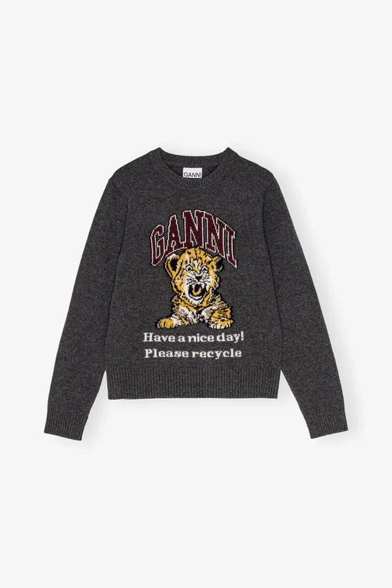 Dark Grey Graphic Tiger Sweater Dark Grey Graphic Tiger Sweater