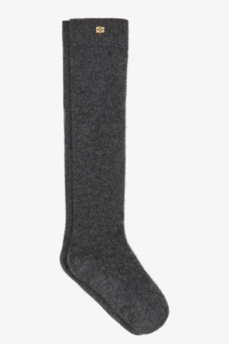 Dark Grey Wool Mix Socks