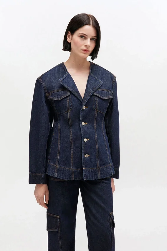 Dark Rinse Denim Blazer Dark Rinse Denim Blazer