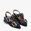 Denim Feminine Buckle Ballerinas Denim Feminine Buckle Ballerinas