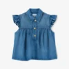 Denim Ruffle Top