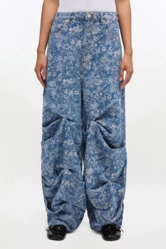 Draped Jeans in Blue Tapestry