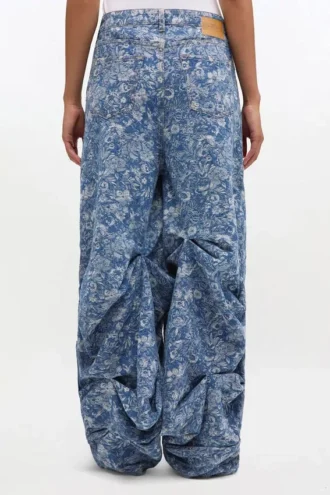 Draped Jeans in Blue Tapestry