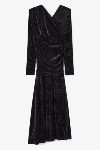 dress in black velour ruched 1 330x495 - Dress in Black Velour Ruched