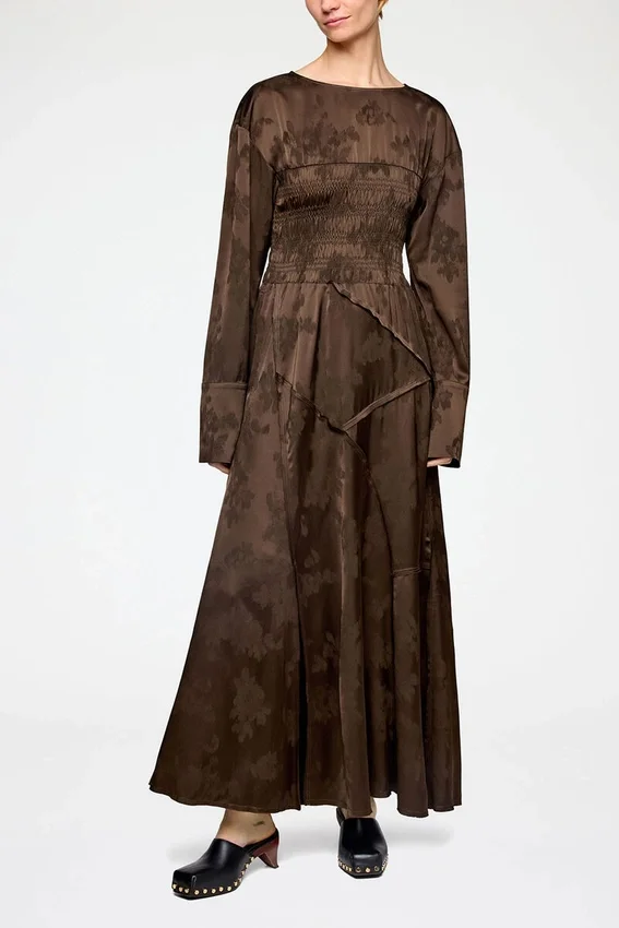 Dress in Brown Satin Dress in Brown Satin