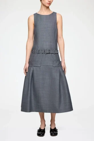 Dress in Grey Wool Melange