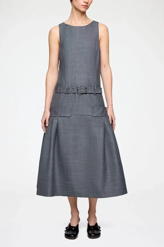 Dress in Grey Wool Melange Dress in Grey Wool Melange