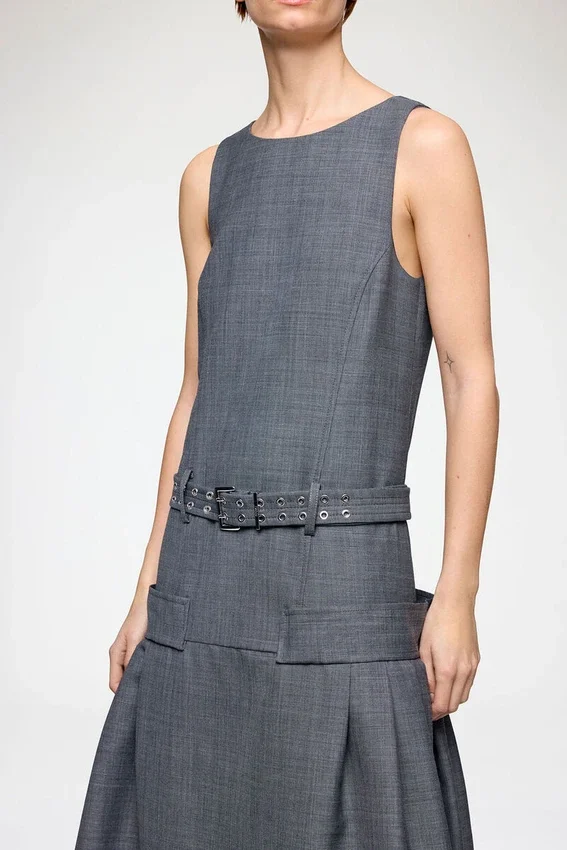 Dress in Grey Wool Melange Dress in Grey Wool Melange