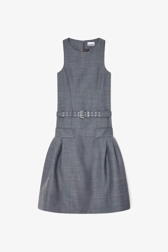 Dress in Grey Wool Melange Dress in Grey Wool Melange