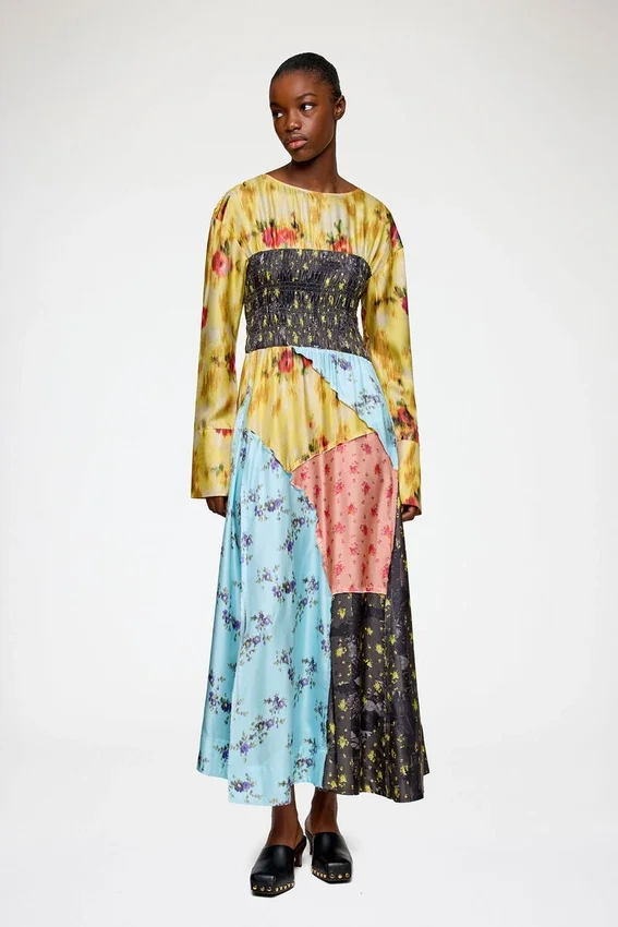 Dress in Multi Printed Silk Dress in Multi Printed Silk
